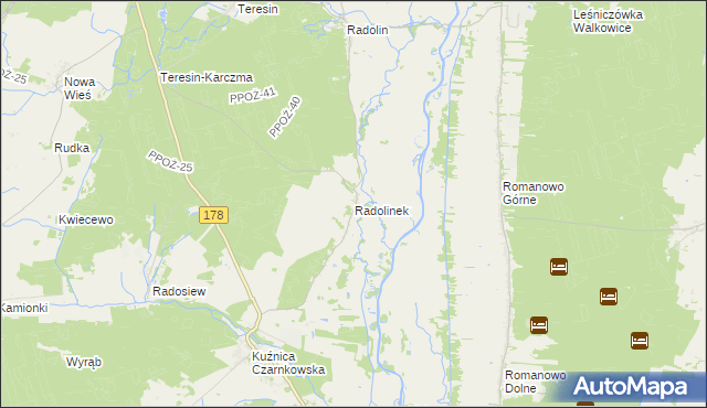 mapa Radolinek, Radolinek na mapie Targeo