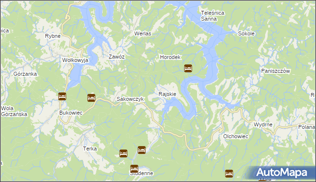 mapa Rajskie, Rajskie na mapie Targeo