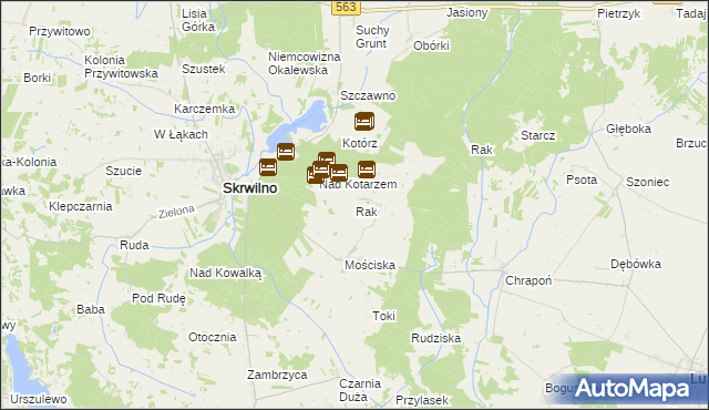 mapa Rak gmina Skrwilno, Rak gmina Skrwilno na mapie Targeo