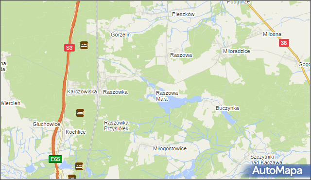 mapa Raszowa Mała, Raszowa Mała na mapie Targeo