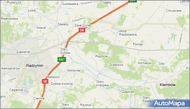 mapa Rasztów, Rasztów na mapie Targeo