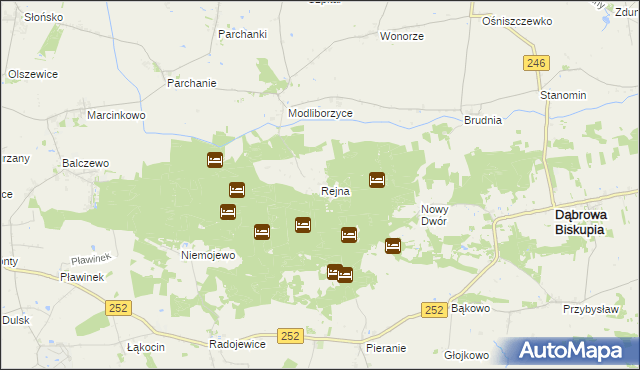 mapa Rejna, Rejna na mapie Targeo