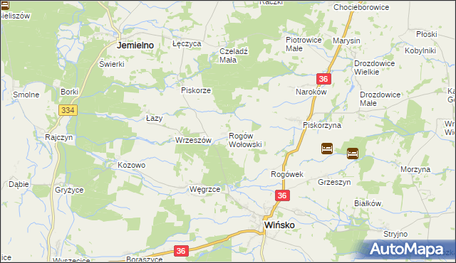 mapa Rogów Wołowski, Rogów Wołowski na mapie Targeo