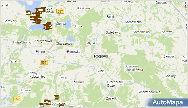 mapa Rogowo powiat rypiński, Rogowo powiat rypiński na mapie Targeo