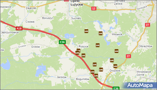 mapa Rościce, Rościce na mapie Targeo