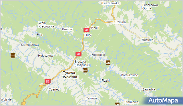 mapa Rozpucie, Rozpucie na mapie Targeo