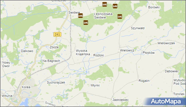 mapa Roztoki gmina Sośno, Roztoki gmina Sośno na mapie Targeo