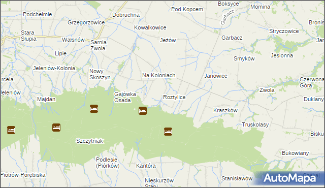 mapa Roztylice, Roztylice na mapie Targeo