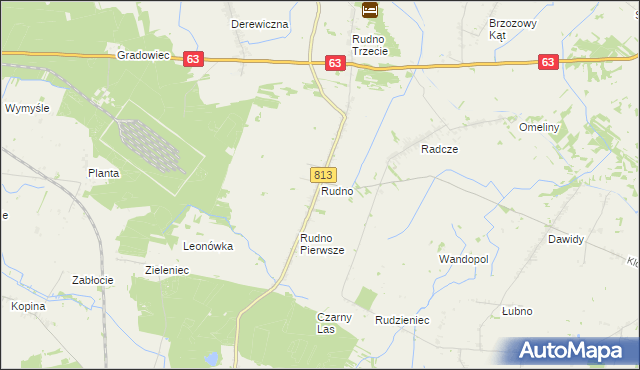 mapa Rudno gmina Milanów, Rudno gmina Milanów na mapie Targeo