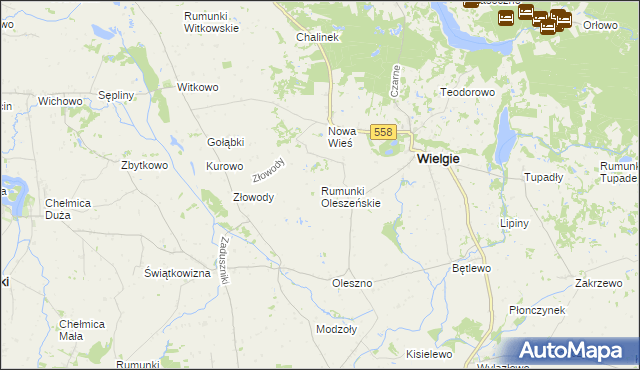 mapa Rumunki Oleszeńskie, Rumunki Oleszeńskie na mapie Targeo