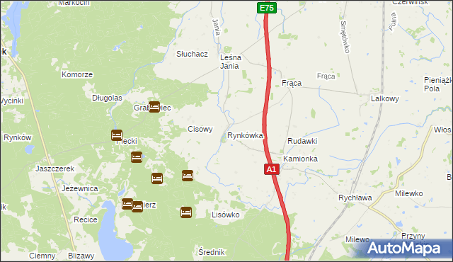 mapa Rynkówka, Rynkówka na mapie Targeo