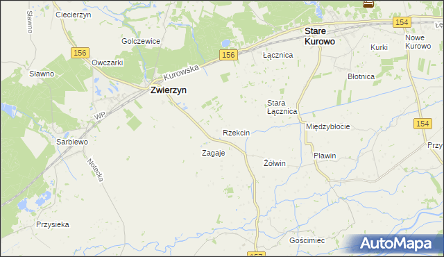 mapa Rzekcin, Rzekcin na mapie Targeo