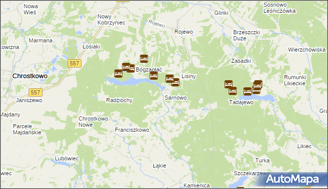 mapa Sarnowo gmina Skępe, Sarnowo gmina Skępe na mapie Targeo