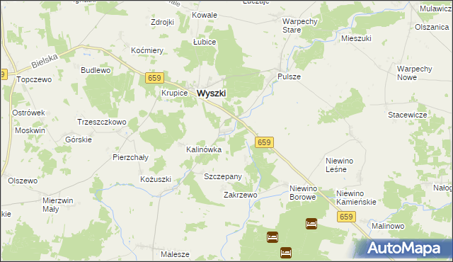 mapa Sasiny gmina Wyszki, Sasiny gmina Wyszki na mapie Targeo