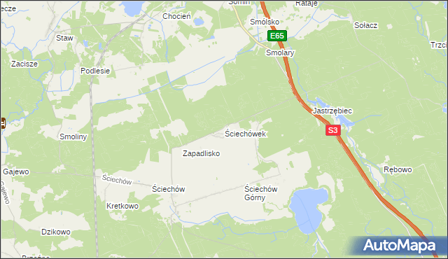 mapa Ściechówek, Ściechówek na mapie Targeo