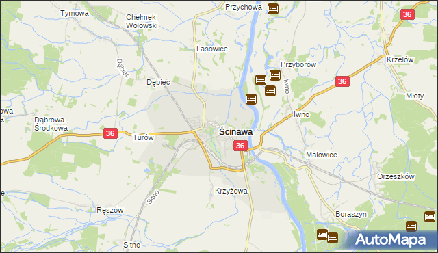 mapa Ścinawa powiat lubiński, Ścinawa powiat lubiński na mapie Targeo