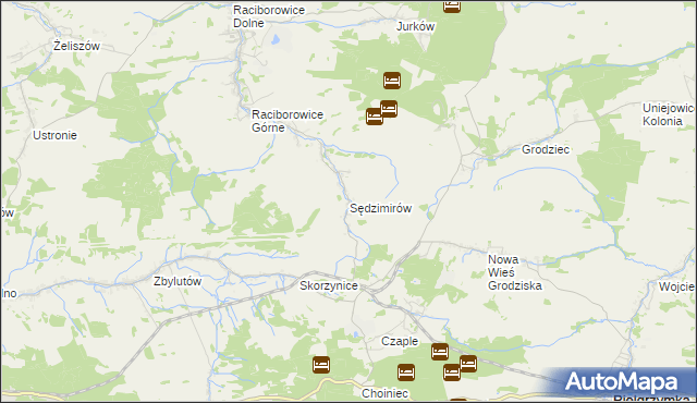 mapa Sędzimirów, Sędzimirów na mapie Targeo