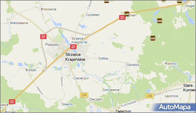 mapa Sidłów, Sidłów na mapie Targeo