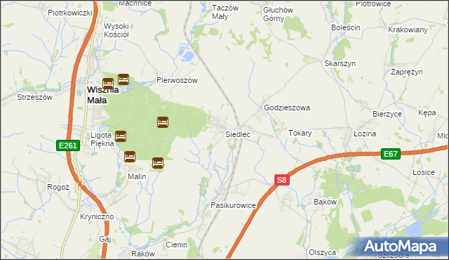 mapa Siedlec gmina Długołęka, Siedlec gmina Długołęka na mapie Targeo