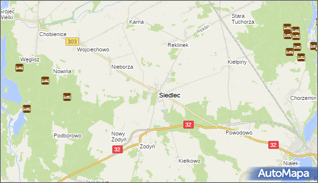 mapa Siedlec powiat wolsztyński, Siedlec powiat wolsztyński na mapie Targeo