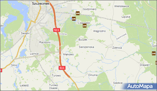 mapa Sierszeniska, Sierszeniska na mapie Targeo