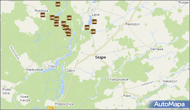 mapa Skąpe powiat świebodziński, Skąpe powiat świebodziński na mapie Targeo
