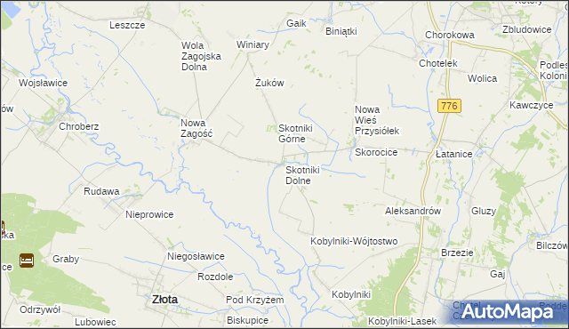 mapa Skotniki Dolne, Skotniki Dolne na mapie Targeo