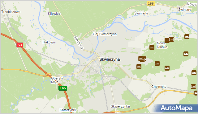 mapa Skwierzyna, Skwierzyna na mapie Targeo