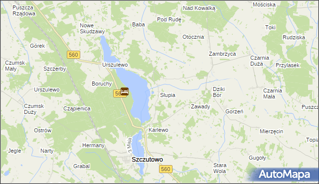 mapa Słupia gmina Szczutowo, Słupia gmina Szczutowo na mapie Targeo