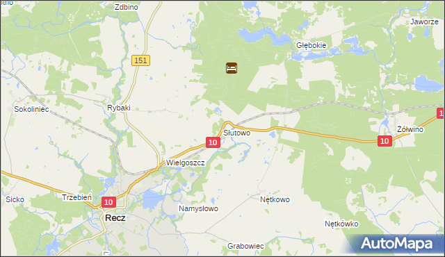 mapa Słutowo, Słutowo na mapie Targeo