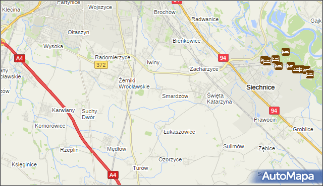 mapa Smardzów gmina Siechnice, Smardzów gmina Siechnice na mapie Targeo