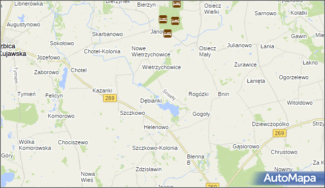 mapa Śmieły, Śmieły na mapie Targeo