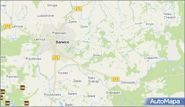 mapa Śmilcz, Śmilcz na mapie Targeo