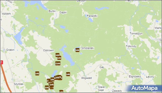 mapa Smolanek, Smolanek na mapie Targeo