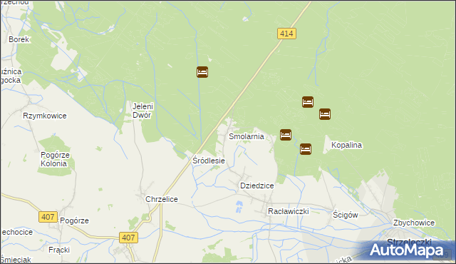 mapa Smolarnia gmina Strzeleczki, Smolarnia gmina Strzeleczki na mapie Targeo