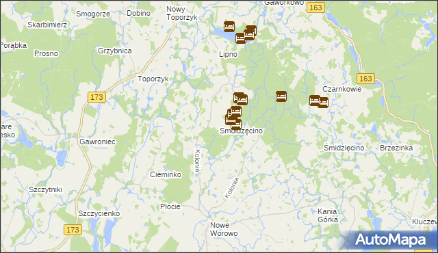 mapa Smołdzęcino, Smołdzęcino na mapie Targeo