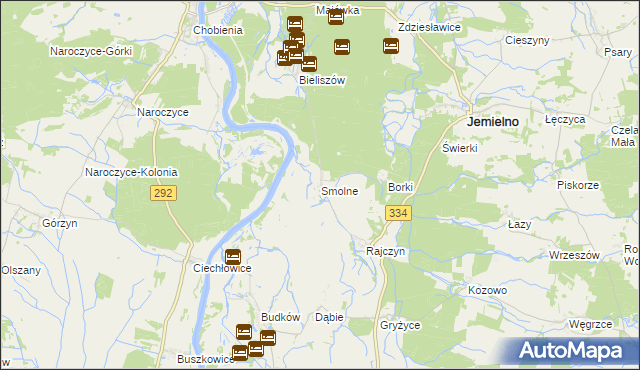 mapa Smolne gmina Jemielno, Smolne gmina Jemielno na mapie Targeo