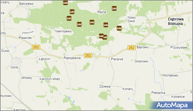 mapa Sobiesiernie gmina Dąbrowa Biskupia, Sobiesiernie gmina Dąbrowa Biskupia na mapie Targeo