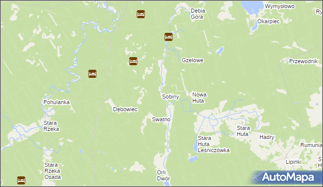 mapa Sobiny, Sobiny na mapie Targeo