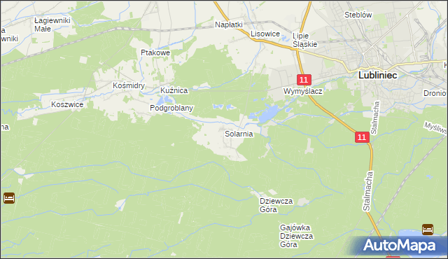 mapa Solarnia gmina Pawonków, Solarnia gmina Pawonków na mapie Targeo