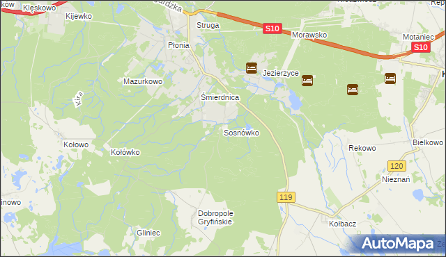 mapa Sosnówko gmina Stare Czarnowo, Sosnówko gmina Stare Czarnowo na mapie Targeo