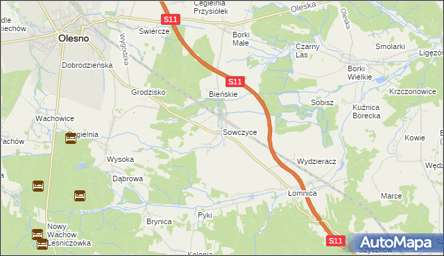 mapa Sowczyce, Sowczyce na mapie Targeo
