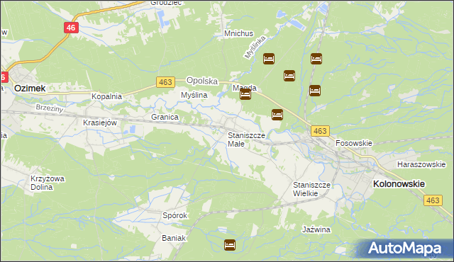 mapa Staniszcze Małe, Staniszcze Małe na mapie Targeo