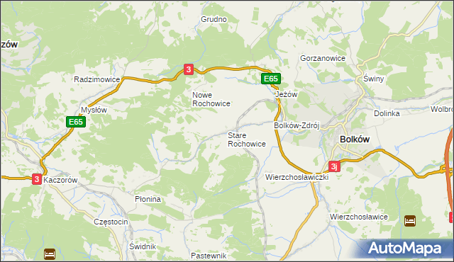 mapa Stare Rochowice, Stare Rochowice na mapie Targeo