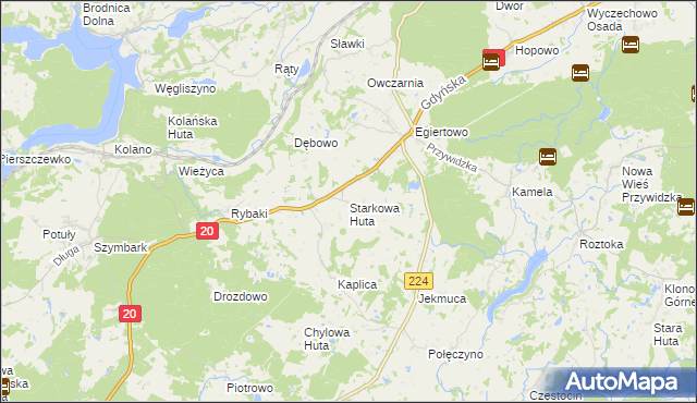 mapa Starkowa Huta, Starkowa Huta na mapie Targeo