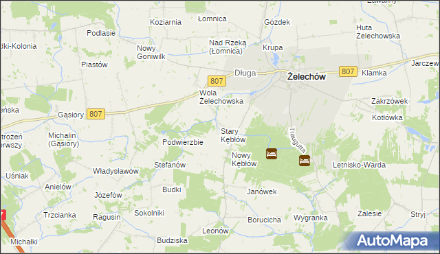 mapa Stary Kębłów, Stary Kębłów na mapie Targeo
