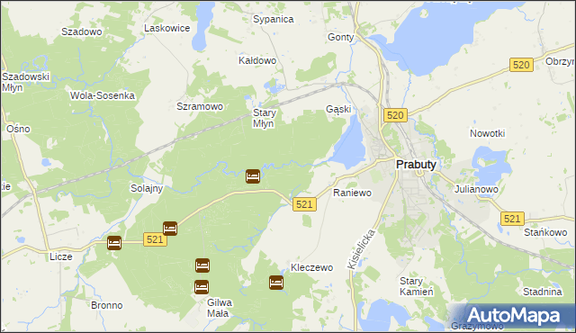 mapa Stary Młyn gmina Prabuty, Stary Młyn gmina Prabuty na mapie Targeo