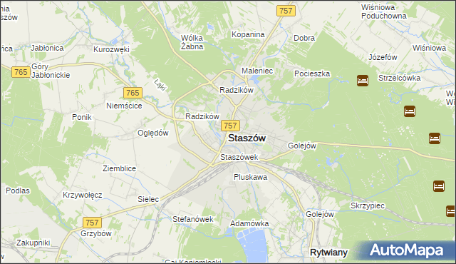 mapa Staszów, Staszów na mapie Targeo