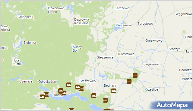 mapa Stęszewice, Stęszewice na mapie Targeo