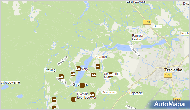 mapa Straduń, Straduń na mapie Targeo